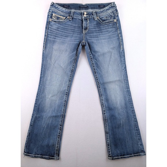 Vigoss Denim - Vigoss The New York Bootcut Jeans Womens 13/14 Blue Embellished Stretch